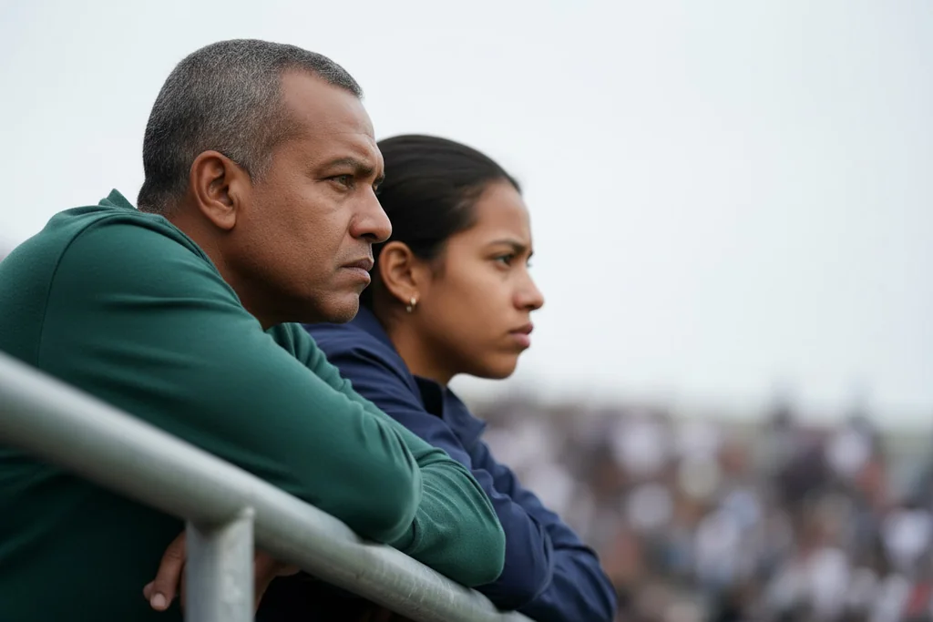 Torcedores separados em setor visitante dentro de estádio compacto na Argentina